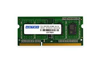 【中古】「未当てはめる品」広告業テック DDR3-1600/マイコン3-12800 SO-DIMM 8GB 低起電力 ADS12800N-L8G