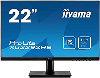 【中古】マウスコンピューター iiyama モニター ディスプレイ XU2292HS-B1(21.5型/1920×1080/IPS方式ノングレア/狭額縁フレームレス/広視野角/DP%ｶﾝﾏ%HD