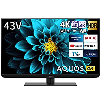 【中古】「非常に良い」シャープ 43V型 液晶 テレビ AQUOS 4T-C43DL1 4K チューナー内蔵 Android TV (2021年モデル)