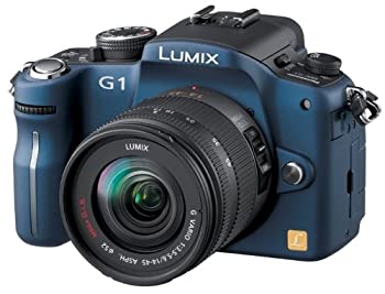 【中古】パナソニック デジタル一眼カメラ LUMIX (ルミックス) G1 レンズキット コンフォートブルー DMC-G1K-A|オマツリライフ別館
