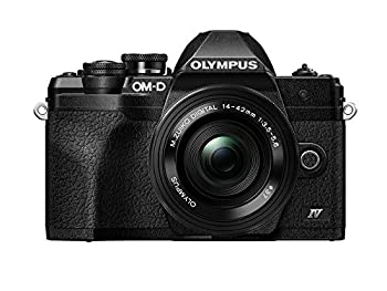 【中古】「ほぼ新品」Olympus OM-D E-M10 Mark IV 黒いこと上半身 黒いこと M.Zuiko デジタル ED 14-42粍 F3.5-5.6 EZ水晶体一揃いの道具