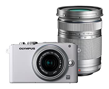 【中古】「非常に良い」OLYMPUS ミラーレス一眼 PEN Lite E-PL3 ダブルズームキット ホワイト E-PL3 DZKIT WHT|オマツリライフ別館
