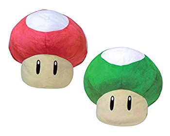 【中古】「非常に良い」スーパーマリオ 特大サイズぬいぐるみ スーパーキノコ/1UPキノコ 全2種|オマツリライフ別館
