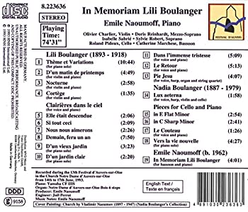【中古】「ほぼ新品」［CD］In Memoriam Lili Boulanger