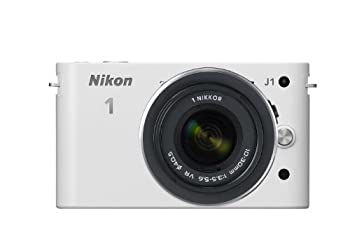 【中古】Nikon 鏡鑑受け答え一眼写真機 Nikon 1 (ニコン一) J1 (ジェイワン) 判定基準望遠レンズ一揃いの道具 白いことN1 J1HLK WH