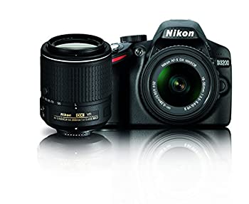 【中古】「未当て嵌める品」Nikon D3200 24.2 MP CMOS デジタル一眼二眼レフ写真機 18-55粍 55-200粍 VR DX望遠レンズ書き割り
