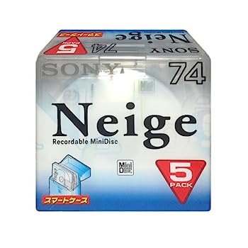 【中古】「ほぼ新品」SONY 吹き込み用MD(ミニレコード盤) Neige ネージュ 74分 5枚 5MDW74NE
