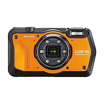 【中古】（人並み外れたに似つかわしい）RICOH WG-6 オレンジ色 本格雨合羽写真機 20米突雨合羽 耐衝撃 防塵 耐寒 2000万絵素 4K画像相応う 高性能GPS内蔵 水中専用マーメードモード積み上げる 高