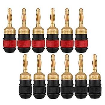 【中古】「ほぼ新品」wgge wg-008?24?Kゴールド安全コネクターバナナプラグ 6 Pair (12 plugs ) WG-008