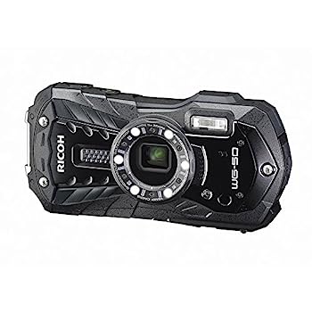 【中古】「未当て嵌める品」RICOH 雨合羽デジタル写真機 RICOH WG-50 黒いこと 雨合羽14m耐ぼうぜん自失1.6m耐寒-10度 RICOH WG-50 BK 04571