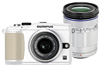【中古】OLYMPUS ミラーレス一眼 E-PL2 ダブルズームキット ホワイト E-PL2 TLKIT WHT