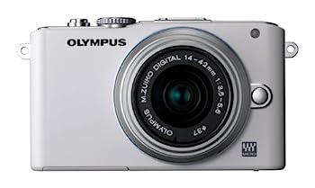 【中古】（人並み外れたに好いたらしい）OLYMPUS 鏡鑑受け答え一眼 PEN Lite E-PL3 水晶体一揃いの道具 白いこと E-PL3 LKIT WHT