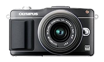 【中古】OLYMPUS ミラーレス一眼 PEN mini E-PM2 レンズキット ブラック E-PM2 LKIT BLK|オマツリライフ別館