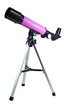 【中古】「未使用品」MIZAR(ミザールテック) 天体望遠鏡 屈折式 50mm 口径 コンパクトタイプ 経緯台 三脚 セット ピンク AR-50PK