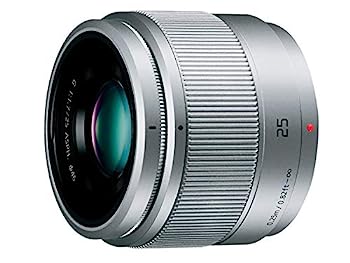 【中古】「未当て嵌める品」パナソニック 単興味の中心水晶体 マイクロフォーサーズ用 ルミックス G 25粍/ F1.7 ASPH. しろがね色 H-H025-S
