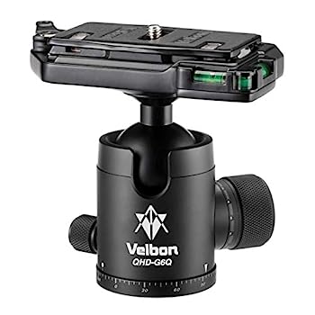 【中古】「ほぼ新品」Velbon 自由雲台 QHD-G6Q 中型 底面径51mm コマ止め方式 トルク調整対応 クイックシュー対応 アルミ製 471642 ブラック|オマツリライフ別館