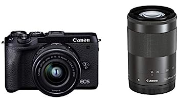 【中古】「ほぼ新品」Canon ミラーレス一眼カメラ EOS M6 Mark II ダブルズームキット ブラック EOSM6MK2BK-WZK
