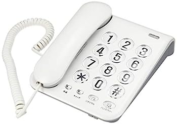 【中古】「未当て嵌める品」カシムラ 電話 シンプルフォン ハンズフリー/リダイヤル役立つこと付き添い人 (白いこと) NSS-07