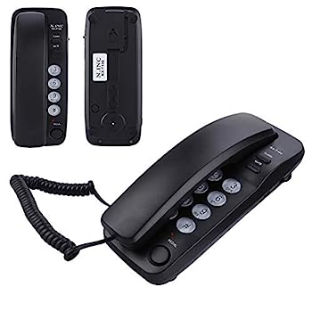 【中古】「未使用品」ウォールマウント固定電話、発信者ID表示なし固定電話有線英語電話、内線電話、ホテルの家族用のデスクトップ電話(black)