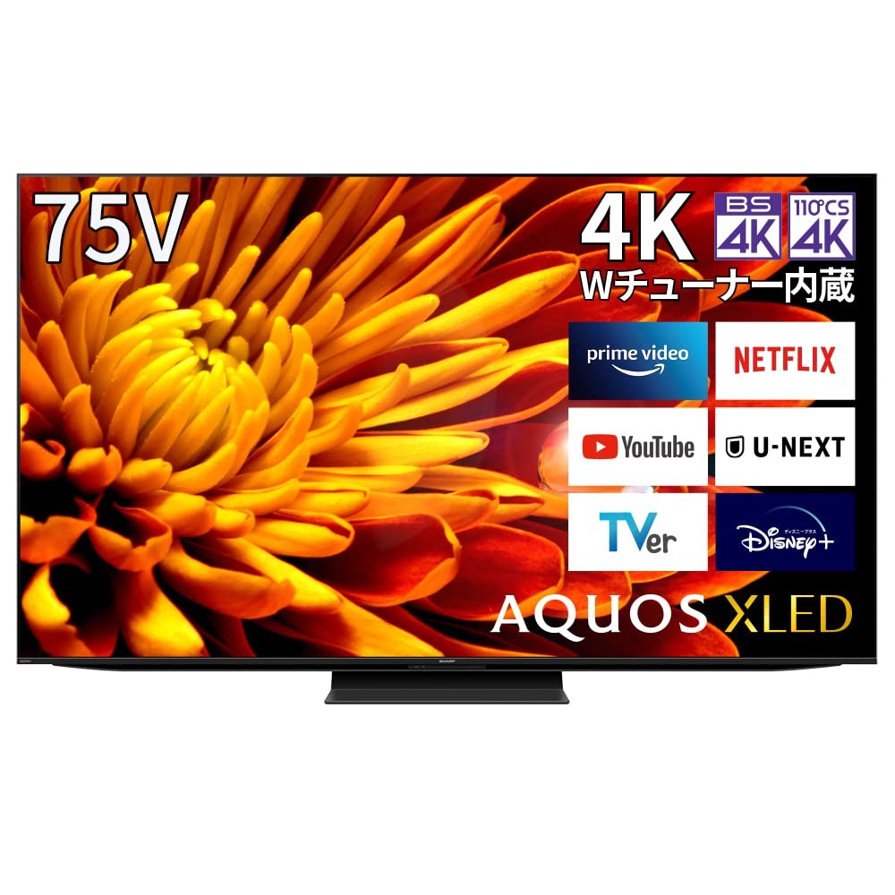 【中古】シャープ 75V型 4K テレビ AQUOS XLED 4T-C75EP1 シャープ(SHARP) 4TC75EP1 mini LED 量子ドット採用 立体音響 Google TV｜オマツリライフ別館