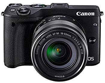 【中古】「非常に良い」Canon ミラーレス一眼カメラ EOS M3 レンズキット(ブラック) EF-M18-55mm F3.5-5.6 IS STM 付属 EOSM3BK-1855ISSTMLK
