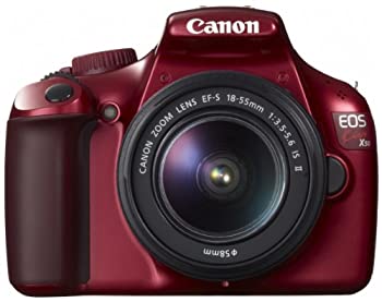 【中古】「人並み外れたに好いたらしい」Canon デジタル一眼一眼レフ写真機 EOS Kiss X50 水晶体一揃いの道具 EF-S18-55粍 IsII属する 赤いこと KISSX50RE-1855IS2LK