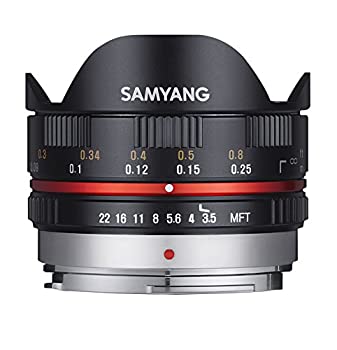 【中古】「未当て嵌める品」SAMYANG 単興味の中心広角レンズ 7.5粍 F3.5 フィッシュアイ マイクロフォーサーズ用 黒いこと TV・オーディオ・カメラ-カメラ用交換レンズ