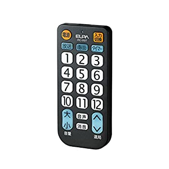 【中古】「未当て嵌める品」ELPA エルパ テレビ受像機遠隔操作 大きな名取り草で押しやすさと見やすさを追いもとめる 国内意味有りげ製造業者相応う IRC-202T(BK)