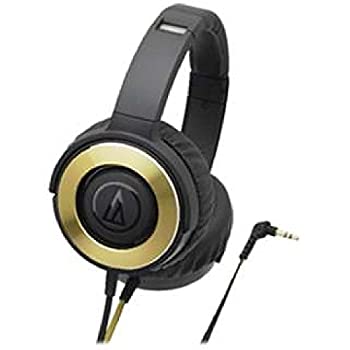 【中古】「ほぼ新品」オーディオテクニカ SOLID BASS 受話器 密閉型 黒いことゴールド ATH-WS550 BGD ヘッドホン・イヤホン-TV・オーディオ・カメラ-オーディオ