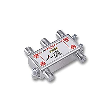 【中古】「未当て嵌める品」DX空中線 分かちあう器 【4K 8K 相応う】 4分かちあう 全端子間通電 金メッキ繋ぎ F型端子 ダイカスト製高遮蔽物社会システム 4DMLS(P)