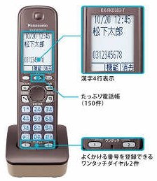 【中古】「非常に良い」panasonic 増設子機　KX-FKD503-T　ブラウン