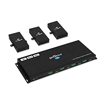 【中古】「人並み外れたに好いたらしい」gofanco 4K 4x4 HDBaseT HDMI 行列 - 4K/60サイクル 4:2:0 4K/30サイクル 1080p 3D HDMI 1.4 HDCP 2.2 EDID 4 インプット 4 最終生産物 ファアームウエア アップグ
