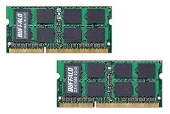 【中古】「ほぼ新品」BUFFALO マイコン3-8500(DDR3-1066)相応う 204Pin用 DDR3 SDRAM S.O.DIMM 1GB 2枚組 D3N1066-1GX2