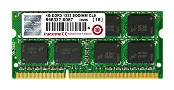 【中古】「ほぼ新品」Transcend 万覚え帳パソコン用記憶装置 パソコン3-10600 DDR3 1333 4GB 1.5V 204pin SO-DIMM JM1333KSN-4G