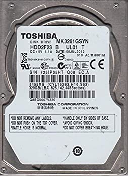 【中古】「非常に良い」MK3261GSYN A0/MH001M HDD2F23 B UL01 T Toshiba 320GB SATA 2.5 ハードドライブ