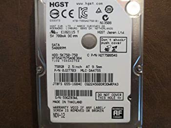 【中古】「ほぼ新品」hts547575?a9e384、PN 0j20793、MLC 地方検事3936、Hitachi 750?GB SATA 2.5捉え所の無い運転