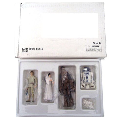 【中古】Star Wars Exclusive Early Bird Action Figure Set (Luke Skywalker Princess Leia Chewbacca and R2-D2) 4-pack｜オマツリライフ別館