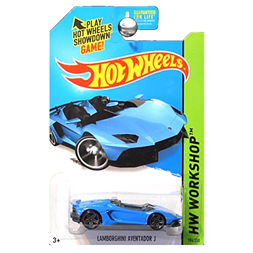 【中古】「ほぼ新品」2014 Hot Wheels Hw Workshop Lamborghini Aventador J - Blue