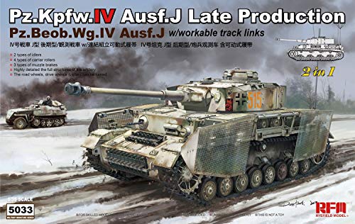 【中古】ライフィールドモデル 1/35 ドイツ軍 4号戦車 J型 後期型/観測戦車 w/連結組立可動式履帯 2 in 1 プラモデル RFM5033