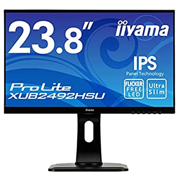 【中古】iiyama モニター ディスプレイ XUB2492HSU-B1 (23.8インチ/フルHD/IPS/フレームレス/DisplayPortHDMID-sub/昇降/ピボット/)