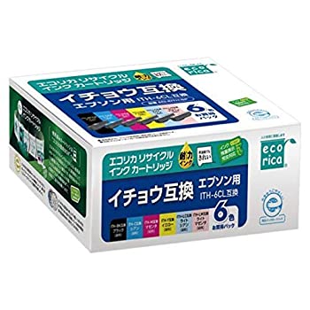 【中古】「人並み外れたに似つかわしい」エコリカ エプソン(Epson)相応う 再利用インキ 6色仕掛ける ITH-6CL (目じるし:鴨脚樹)  ECI-EITH-6P