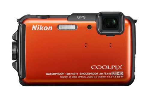 【中古】Nikon デジタル写真機 COOLPIX AW110 雨合羽18m 耐衝撃2m 太陽の光オレンジ色 AW110OR