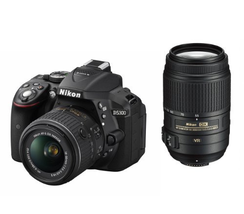 【中古】「非常に良い」Nikon D5300 24.2 MP CMOS Digital SLR Camera Double Zoom Lens Kit with 18-55mm f/3.5-5.6G ED