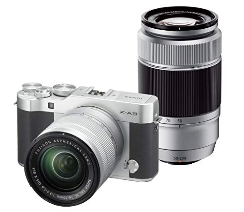 【中古】FUJIFILM 鏡鑑受け答え一眼 X-A3 ダブルズームレンズキット しろがね色 X-A3WZLK-S デジタルカメラ-カメラ・ビデオカメラ・光学機器