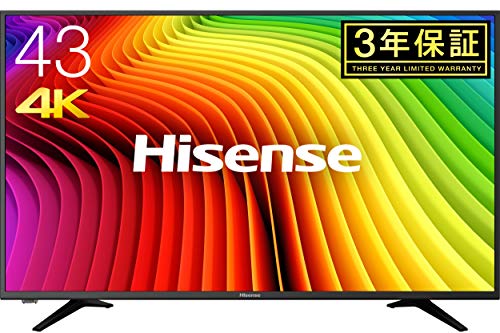 【中古】「非常に良い」ハイセンス Hisense 43V型 4K対応液晶テレビ -外付けHDD録画対応(裏番組録画)/メーカー3年- 43A6100