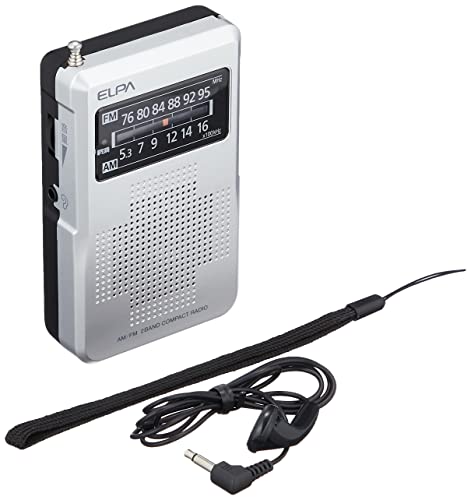 【中古】「未当て嵌める品」エルパ (ELPA) AM/FMパウダーコンパクトラジオ受信機 防災 デジタル ER-C67F