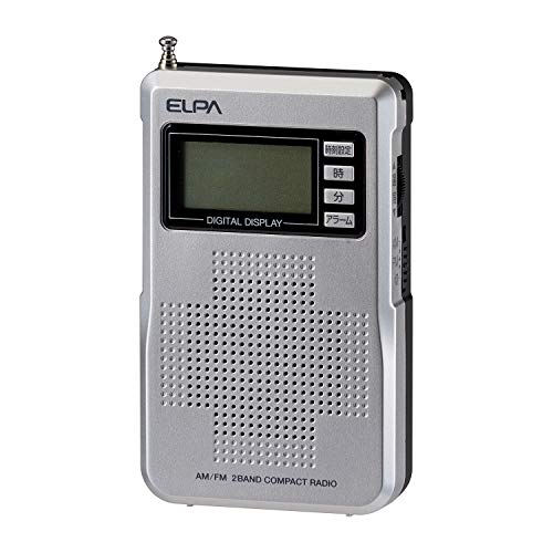 【中古】「未当て嵌める品」朝日電器 ELPA(エルパ) AM/FM液晶パウダーコンパクトラジオ受信機 選局がずれにくいデジタル同期させる遣りくち ER-C68FL