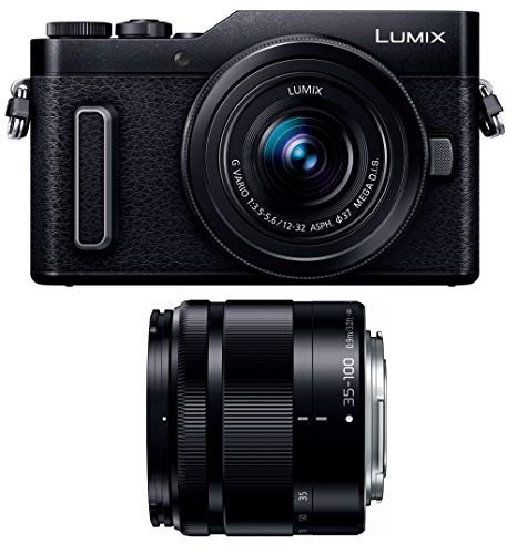 【中古】「ほぼ新品」パナソニック 鏡鑑受け答え一眼写真機 ルミックス GF10 ダブルレンズキット 標準尺度望遠レンズ/望遠望遠レンズ嘱する 黒いこと DC-GF10WA-K