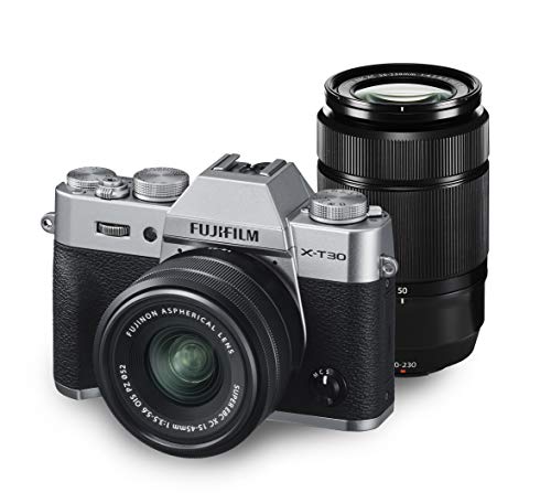【中古】富士フイルム(FUJIFILM) 銀鏡受け答え一眼写真機 X-T30ダブルズームレンズキット しろがね色 X-T30WZLK-S