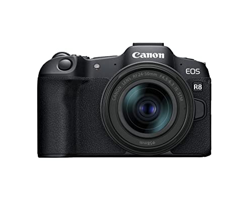 【中古】「ほぼ新品」Canon EOS R8 銀鏡レスカメラ RF24-50粍 F4.5-6.3 is STM水晶体一揃いの道具 フルフレームハイブリッドカメラ 24.2メガ絵素 CMOS想い浮かべる検出器 4K映像媒体 コンテンツク